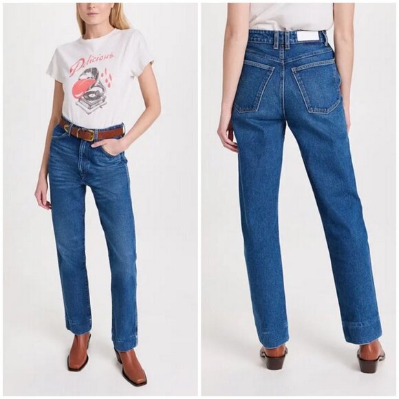 💕RE/DONE💕 70s Cigarette Jeans ~ River Blue 30 NWT - Picture 1 of 16
